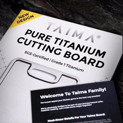 Certified Taima® Pure Titanium Cutting Board