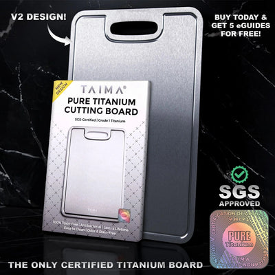 Certified Taima® Pure Titanium Cutting Board